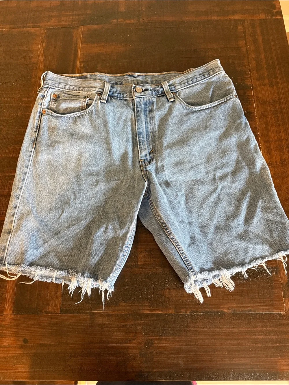 Levi's Light Blue Distressed Denim Cutoff Shorts